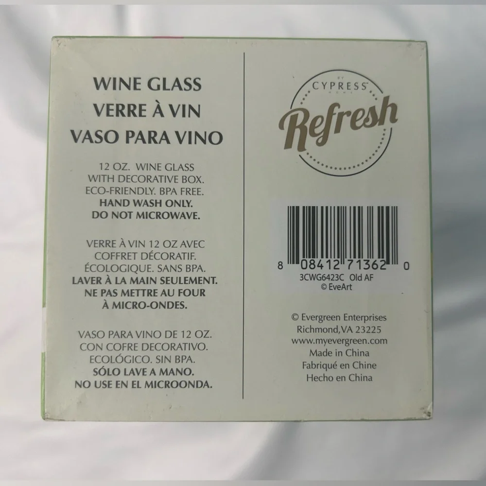 "Old AF" Fun Novelty Wine Glass with Gift Box - Picture 8 of 11